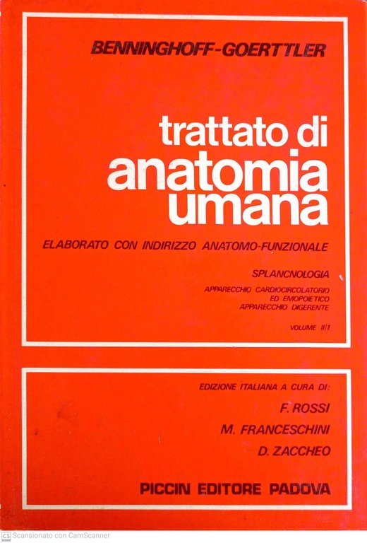 Trattato di anatomia umana vol. II/1 splancnologia