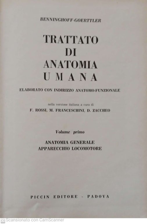 Trattato di anatomia umana. Volume 1