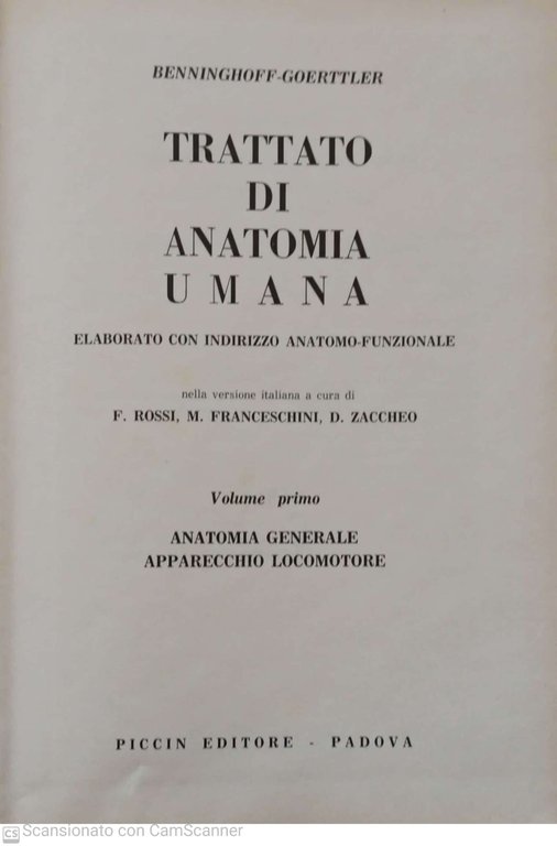 Trattato di anatomia umana. Volume 1