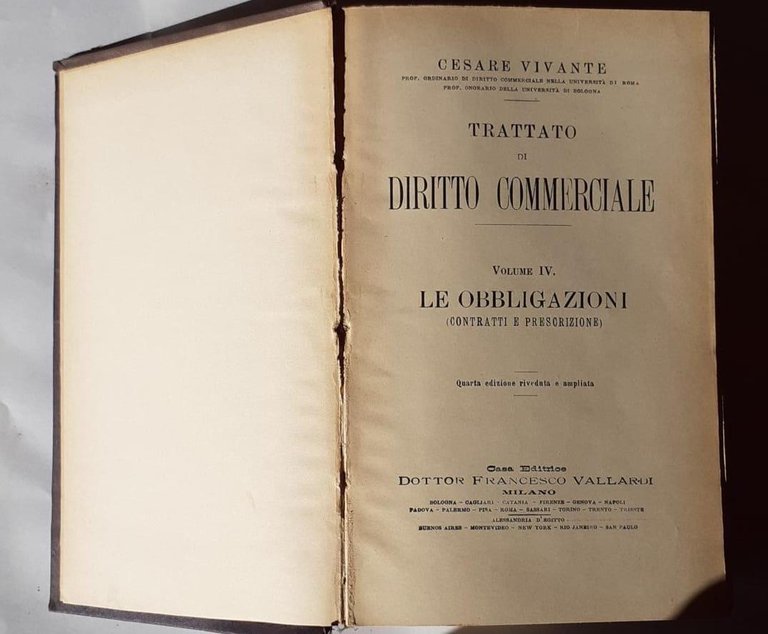 Trattato di diritto commerciale Volume IV. Le obbligazioni