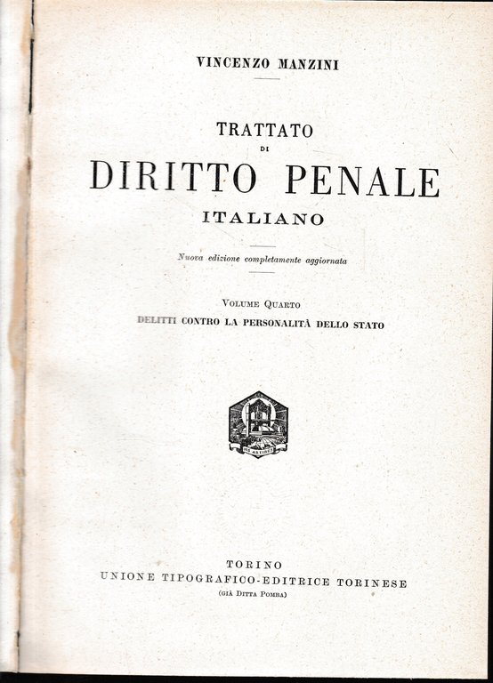 Trattato di diritto penale italiano, vol. 4^. | Immagine Gallery 2