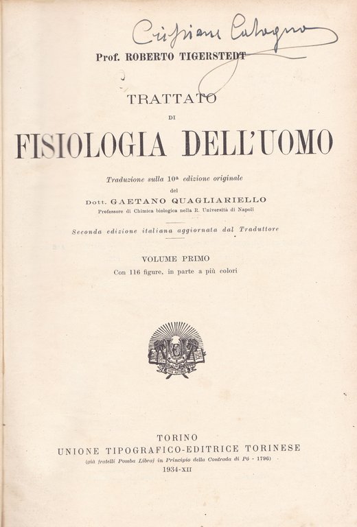 Trattato di fisiologia dell'uomo