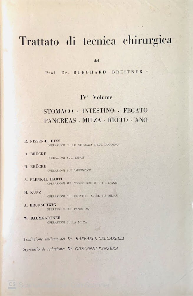 Trattato di tecnica chirurgica IV volume. Stomaco intestino fegato pancreas … | Immagine principale