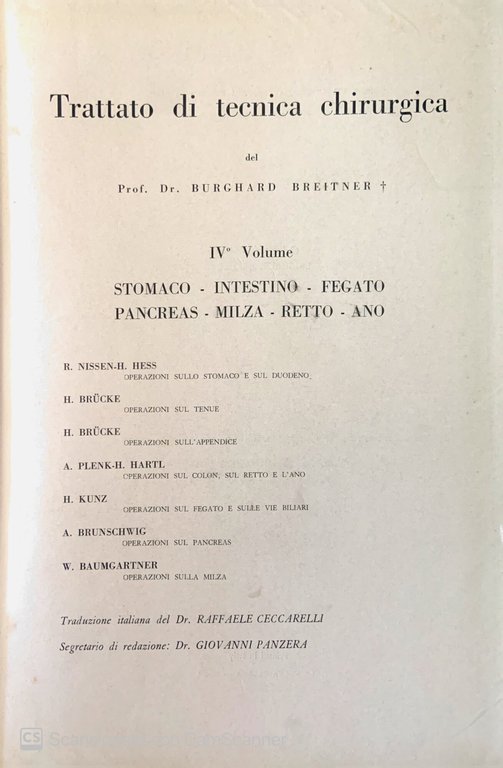 Trattato di tecnica chirurgica IV volume. Stomaco intestino fegato pancreas … | Immagine Gallery 2