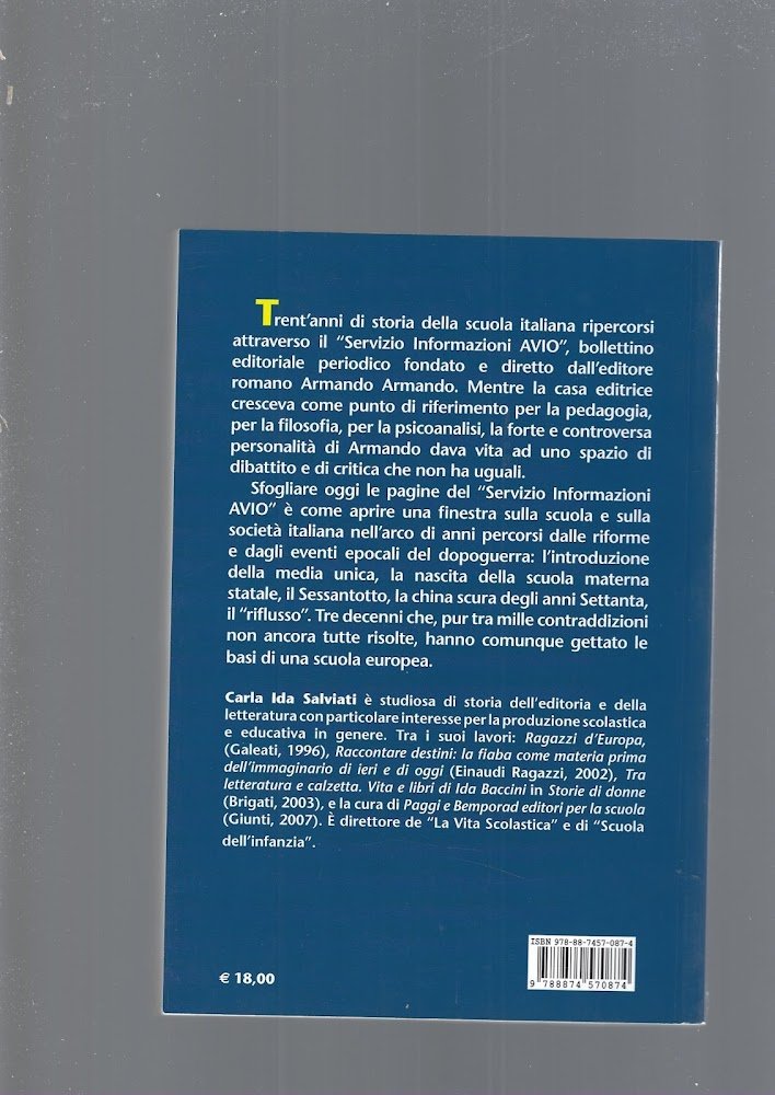 Una battaglia per la scuola. Armando Armando e il «Servizio …