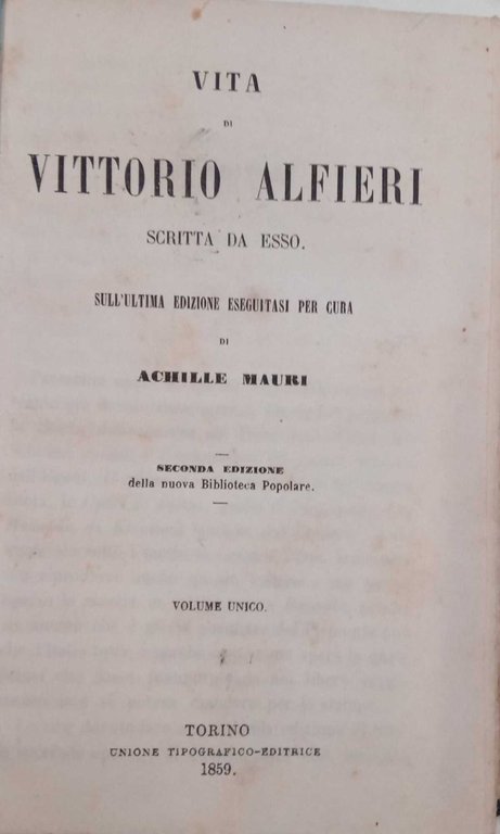 Vita di Vittorio Alfieri scritta da esso - Vocabolario di … | Immagine Gallery 3