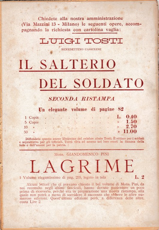 Vita e pensiero. Rassegna italiana di coltura - anno II …