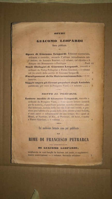 VOLUME QUARTO. SAGGIO SOPRA GLI ERRORI POPOLARI DEGLI ANTICHI; PUBBLICATO …