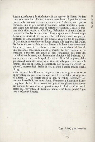 Piccoli vagabondi. Romanzo. Commenti e note di Lucio Lombardo Radice …