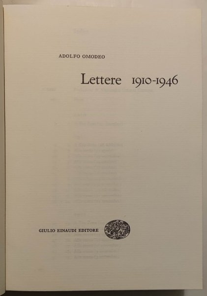 Lettere 1910-1946.