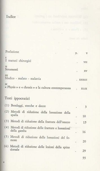 La chirurgia ippocratica. Saggio introduttivo e traduzioni di Amneris Roselli.