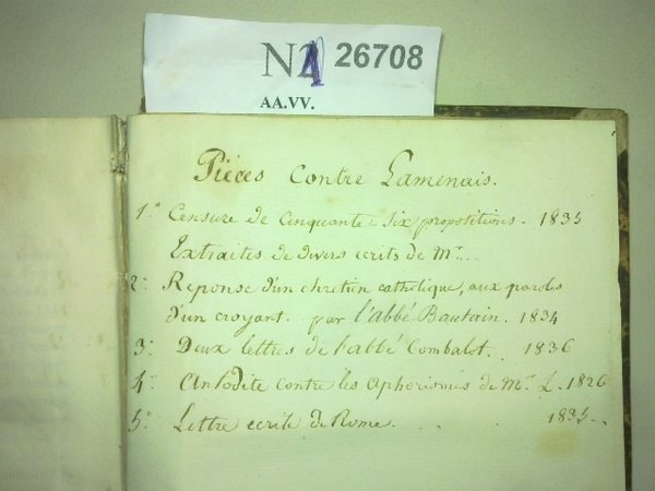 6 PIECES DIVERSES CONTRE LES DOCTRINES DE LAMENNAIS.