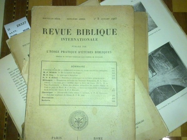 Revista: REVUE BIBLIQUE INTERNATIONALE. PUBLIEE PAR L’ECOLE PRATIQUE D’ETUDES BIBLIQUES. … | Immagine principale