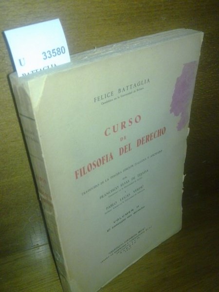 CURSO DE FILOSOFIA DEL DERECHO. Trad. española por Francisco ELIAS …