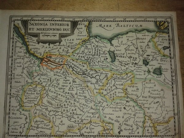 MAPA ANTIGUO: “SAXONIA INFERIOR ET MEKLENBORG DUC:”