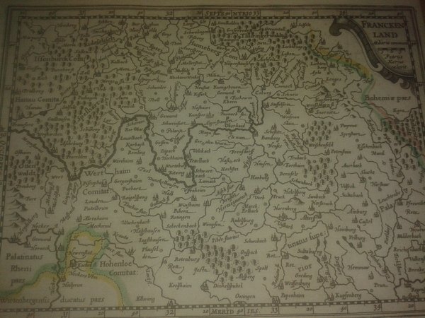 MAPA ANTIGUO: “FRANCKENLAND Petrus Kaerius Caelavit”.