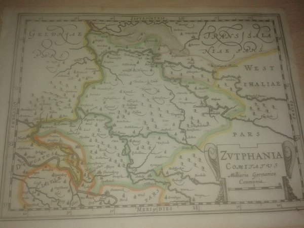 MAPA ANTIGUO: “ZUTPHANIA COMITATUS”.