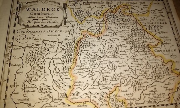 MAPA ANTIGUO: “WALDECK Comitatus. Per Gerardum Mercator”.