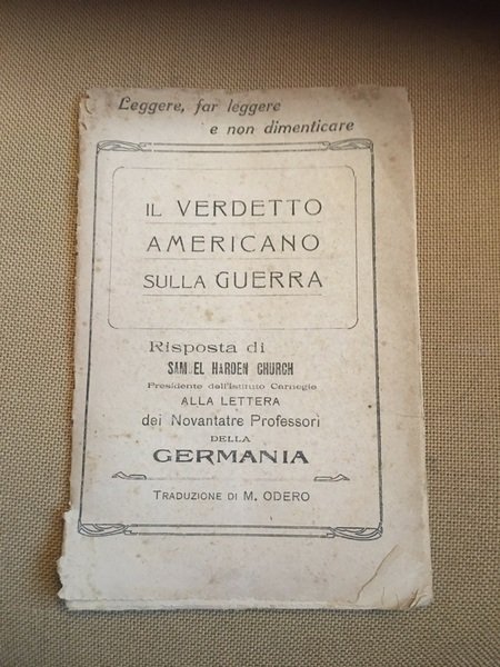 Il verdetto americano sulla Guerra.