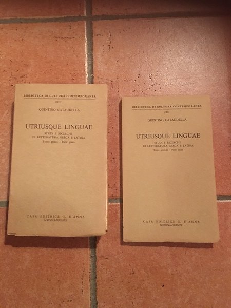 Utriusque linguae. Studi e ricerche di letteratura greca e latina. …