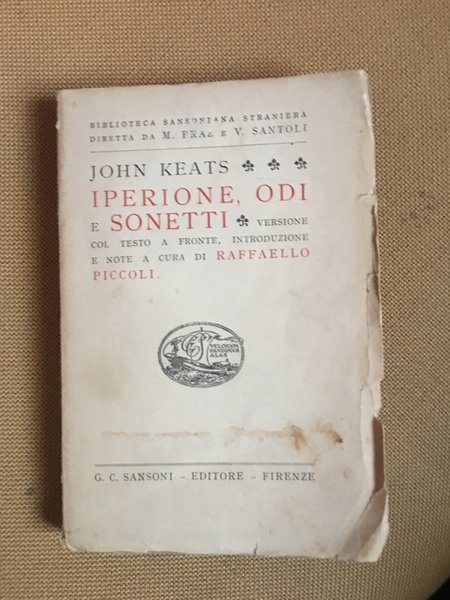Iperione, odi e sonetti. Intr. e note di Raffaello Piccoli.