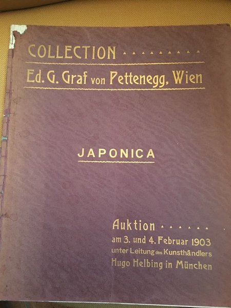 KATALOG DER JAPONICA SAMMULUNG. Collection Ed. G. Graf. Von Pwettenegg