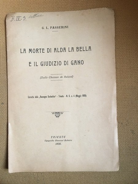 La morte di Alda la Bella e il giudizio di …