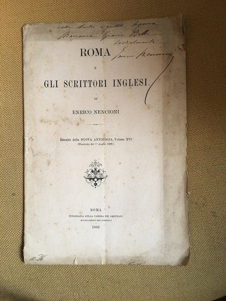 Roma e gli scrittori inglesi. (estratto dalla Nuova Antologia fascicolo …
