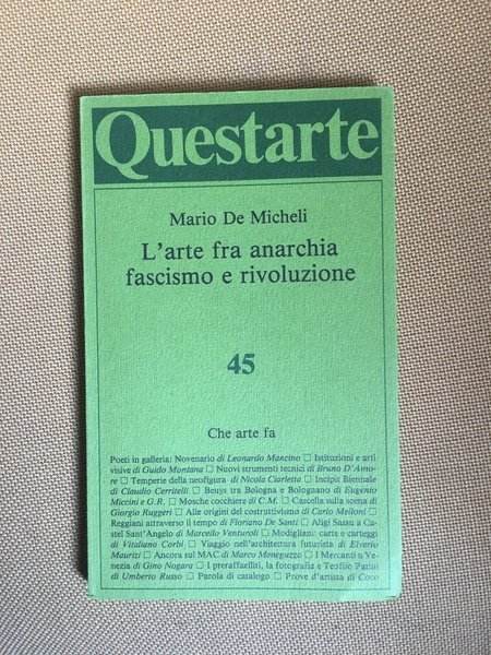 L'arte fra anarchia fascismo e rivoluzione.