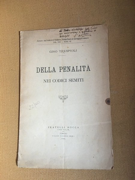Della penalità nei codici semiti.
