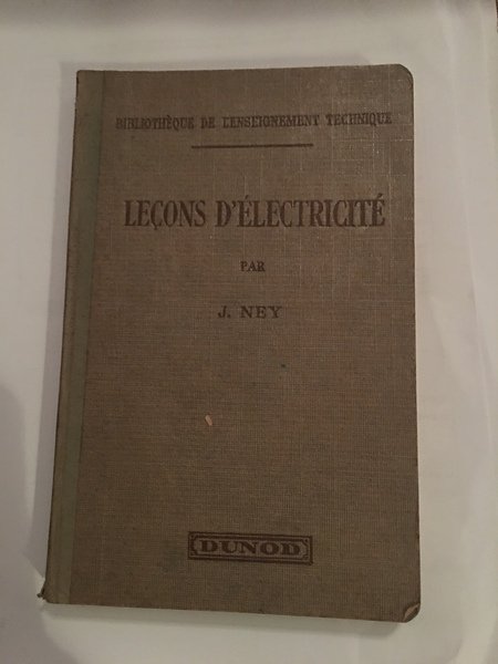 Leçons d'èlectricité.