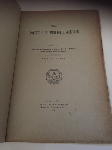 Del concetto e dei limiti della sociologia.