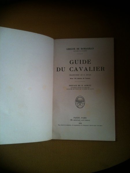 Guide du Cavalier. Preface de H Aublet.