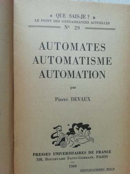Automates Automatisme Automation