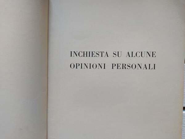 Inchiesta su alcune opinioni personali