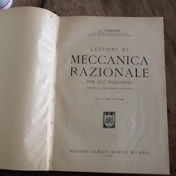 Lezioni di meccanica razionale per gli ingegneri, Lezioni di meccanica …