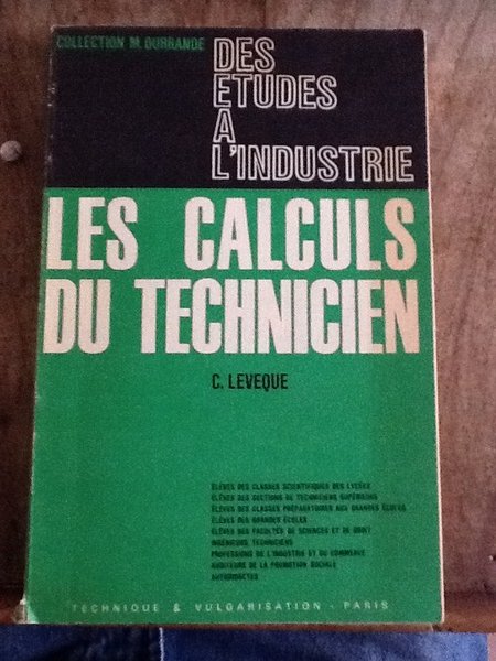 Les calculs du technicien