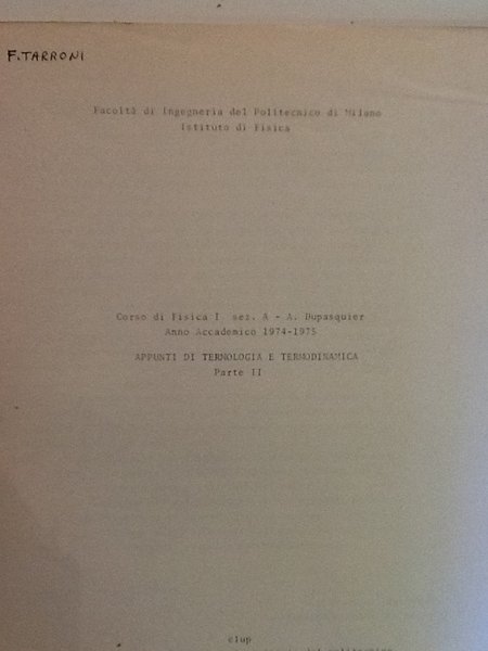 Appunti di termologia e termodinamica Parte II