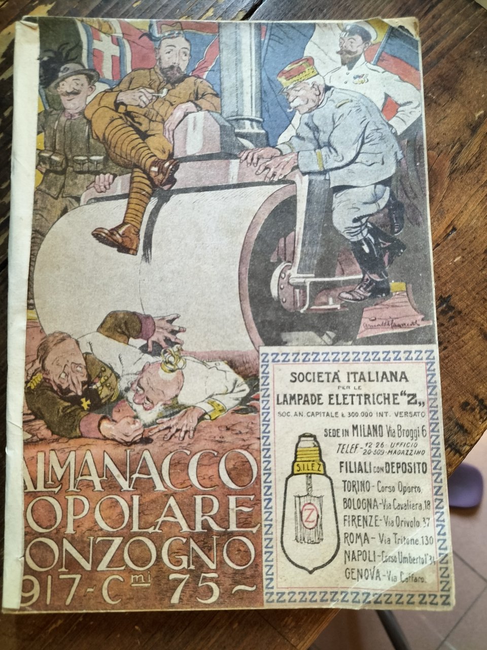 Almanacco popolare Sonzogno 1917 prima guerra mondiale
