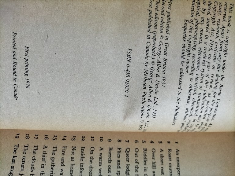 The Hobbit by J.R.R. Tolken - 1st Canadian Printing (1976, …