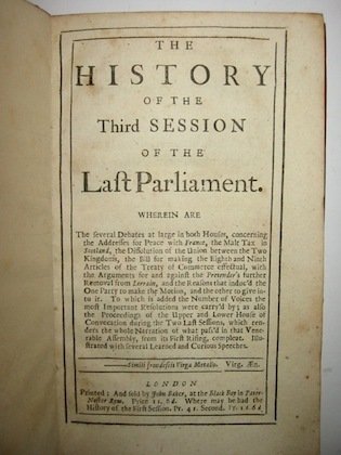 The History of the third Session of the Last Parliament.