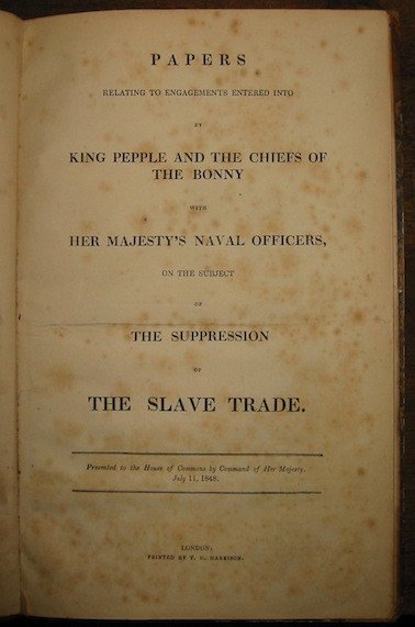 Papers relating to engagements entered into by King Pepple and …