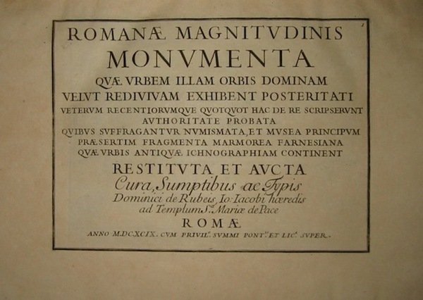 Romanae magnitudinis Monumenta. suffragantur numismata et musea. praesertim fragmenta marmorea …