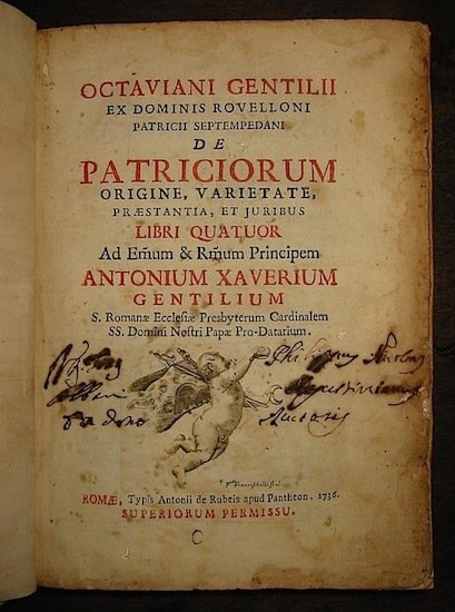 De Patriciorum origine, varietate, praestantia, et juribus.