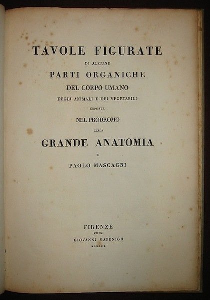 Prodromo della grande anotomia. Seconda opera postuma di Paolo Mascagni …