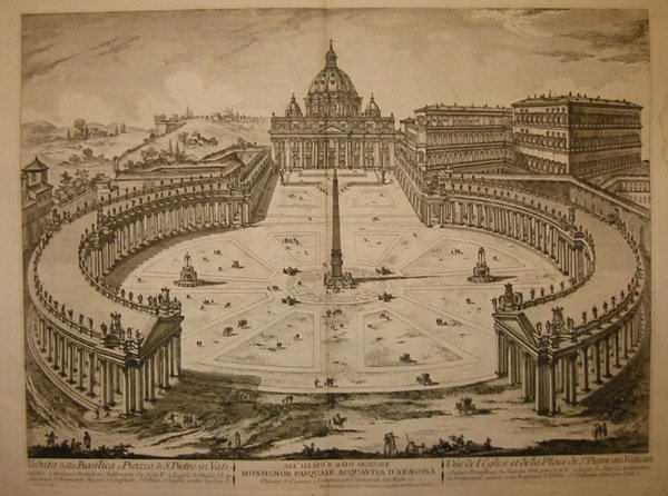 Veduta della Basilica e Piazza di S.Pietro in Vaticano.