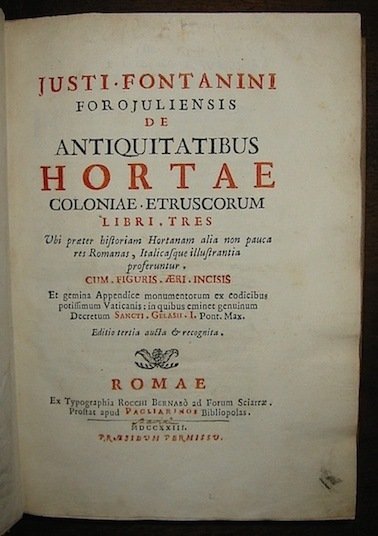 De antiquitatibus Hortae coloniae etruscorum libri tres. Editio tertia aucta … | Immagine Gallery 1