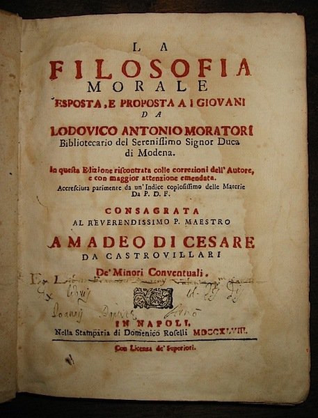 La Filosofia morale esposta e proposta a i giovani