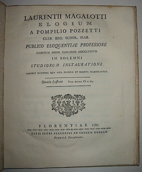 Laurentii Magalotti Elogium.