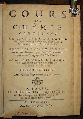 Cours de chymie contenant la maniere de faire les Operations …